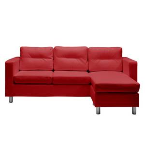 Sofa Wyke II (3-Sitzer mit Hocker) Kunstleder - Rot