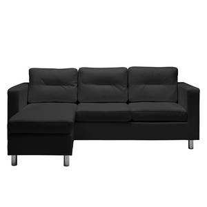 Sofa Wyke II (3-Sitzer mit Hocker) Kunstleder - Schwarz