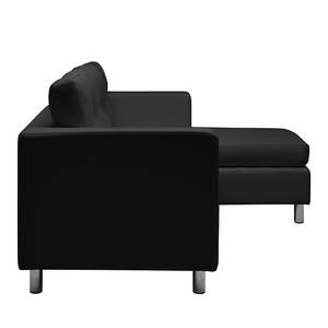 Sofa Wyke II (3-Sitzer mit Hocker) Kunstleder - Schwarz