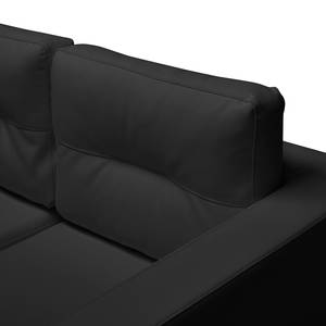 Sofa Wyke II (3-Sitzer mit Hocker) Kunstleder - Schwarz