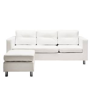 Sofa Wyke II (3-Sitzer mit Hocker) Kunstleder - Weiß