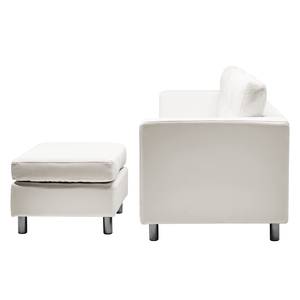 Sofa Wyke II (3-Sitzer mit Hocker) Kunstleder - Weiß