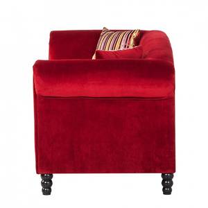 Divano Aviva (2 posti) - Velluto rosso Rosso - Tessile - 177 x 79 x 78 cm