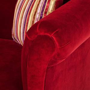 Divano Aviva (2 posti) - Velluto rosso Rosso - Tessile - 177 x 79 x 78 cm
