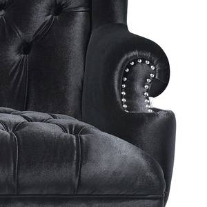 Sofa Barocco Black Samt - Schwarz