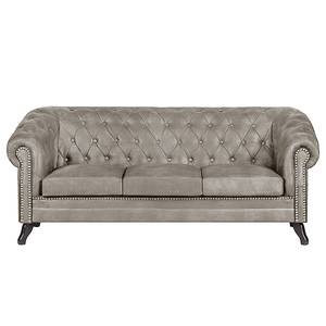 Sofa Benavente (3-Sitzer) Antiklederoptik Silber