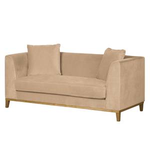 Bank Blomma (2-zitsbank) fluweel - Beige - Eik