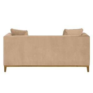 Bank Blomma (2-zitsbank) fluweel - Beige - Eik