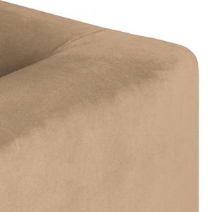 Bank Blomma (2-zitsbank) fluweel - Beige - Eik