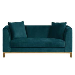 Sofa Blomma (2-Sitzer) Samt Petrol - Eiche