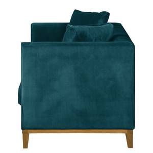 Sofa Blomma (2-Sitzer) Samt Petrol - Eiche