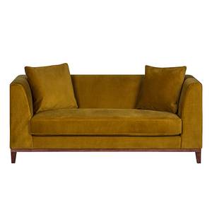 Sofa Blomma (2-Sitzer) Samt Senfgelb - Walnuss