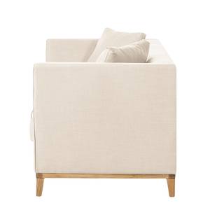 Sofa Blomma (2-Sitzer) Webstoff Beige - Gestell: Eichefarbig