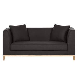 Sofa Blomma (2-Sitzer) Webstoff Grau/Braun - Gestell: Eichefarbig