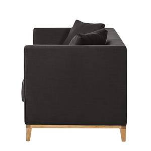 Sofa Blomma (2-Sitzer) Webstoff Grau/Braun - Gestell: Eichefarbig