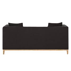 Sofa Blomma (2-Sitzer) Webstoff Grau/Braun - Gestell: Eichefarbig