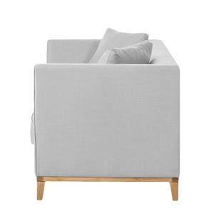 Sofa Blomma (2-Sitzer) Webstoff Grau - Gestell: Eichefarbig