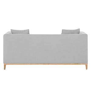 Sofa Blomma (2-Sitzer) Webstoff Grau - Gestell: Eichefarbig