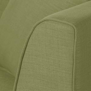 Sofa Blomma (2-Sitzer) Webstoff Olivgrün - Gestell: Nussbaumfarbig