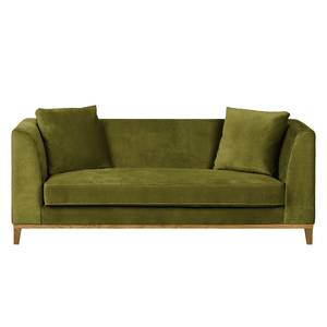 Sofa Blomma (3-Sitzer) Samt Olivgrün Eiche