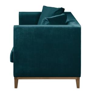 Sofa Blomma (3-Sitzer) Petrol - Walnuss