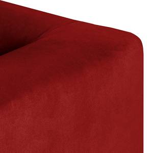 Sofa Blomma (3-Sitzer) Samtstoff Rot - Nussbaum