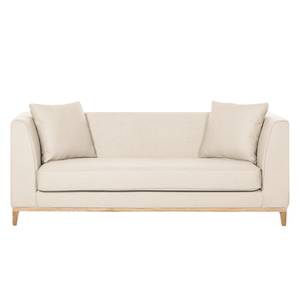 Sofa Blomma (3-Sitzer) Webstoff Beige - Gestell: Eichefarbig