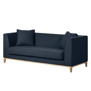 Sofa Blomma (3-Sitzer) Webstoff Dunkelblau - Gestell: Eichefarbig