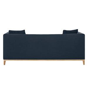 Sofa Blomma (3-Sitzer) Webstoff Dunkelblau - Gestell: Eichefarbig