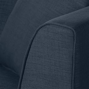 Divano Blomma (3 sedute) Tessuto blu scuro (a 3 Struttura: color noce