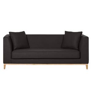 Sofa Blomma (3-Sitzer) Webstoff Grau/Braun - Gestell: Eichefarbig