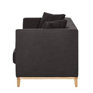 Sofa Blomma (3-Sitzer) Webstoff Grau/Braun - Gestell: Eichefarbig