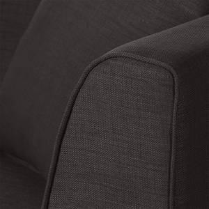 Sofa Blomma (3-Sitzer) Webstoff Grau/Braun - Gestell: Nussbaumfarbig