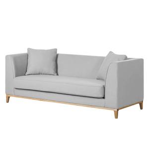 Sofa Blomma (3-Sitzer) Webstoff Grau - Gestell: Eichefarbig