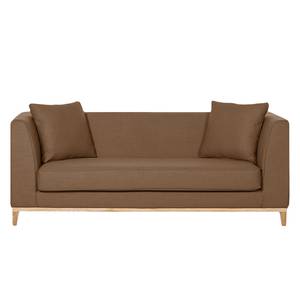 Sofa Blomma (3-Sitzer) Webstoff Hellbraun - Gestell: Eichefarbig