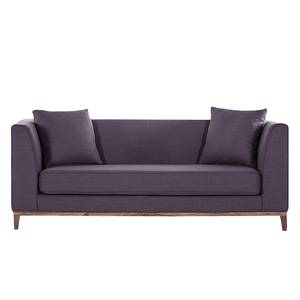 Sofa Blomma (3-Sitzer) Webstoff Lila - Gestell: Nussbaumfarbig