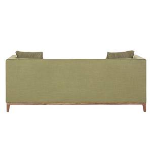 Sofa Blomma (3-Sitzer) Webstoff Olivgrün - Gestell: Nussbaumfarbig