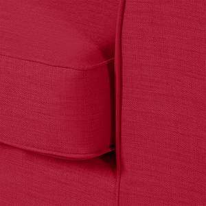 Sofa Blomma (3-Sitzer) Webstoff Rot - Gestell: Nussbaumfarbig