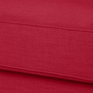 Bank Blomma (3-zits) rode geweven stof - frame: notenboomhoutkleurig