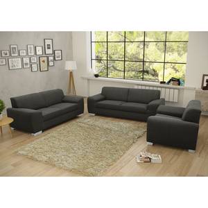 Sofa Bollon (3-Sitzer) Webstoff - Dunkelgrau