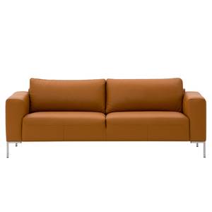 Sofa Bora (3-Sitzer) Echtleder Echtleder Neka: Cognac - Edelstahl