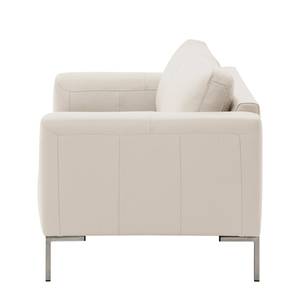 Sofa Bora (3-Sitzer) Echtleder Echtleder Neka: Creme - Edelstahl