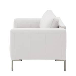 Sofa Bora (3-Sitzer) Echtleder Echtleder Neka: Weiß - Edelstahl