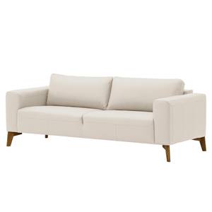 Sofa Bora (3-Sitzer) Echtleder Echtleder Neka: Creme - Eiche