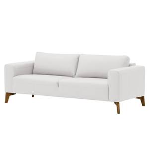 Sofa Bora (3-Sitzer) Echtleder Echtleder Neka: Weiß - Eiche