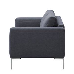 Sofa Bora (3-Sitzer) Webstoff Webstoff Milan: Anthrazit - Edelstahl