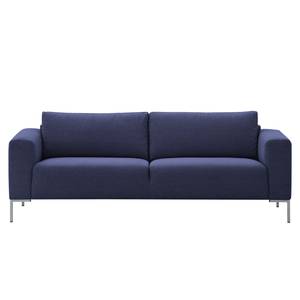 Sofa Bora (3-Sitzer) Webstoff Webstoff Milan: Dunkelblau - Edelstahl