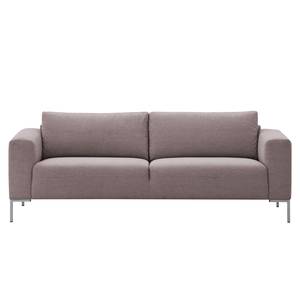 Sofa Bora (3-Sitzer) Webstoff Webstoff Milan: Grau-Braun - Edelstahl