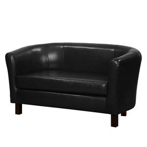 Sofa Bovalino (2-Sitzer) Kunstleder Schwarz