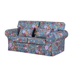 Sofa Bradford (2-Sitzer) Webstoff Türkis - Blumenmuster